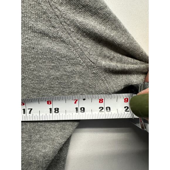 J.Crew Gray Ruffle Front Cardigan Sweater 100% Cotton Size M - Picture 5 of 11